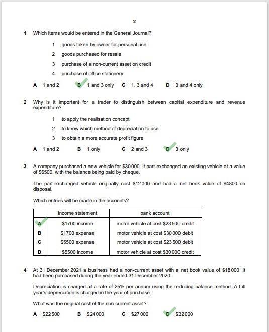 Accounting 9706 MCQs Solved Paper October 2022 AS & A Level