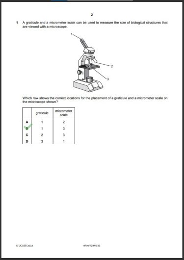 Biology 9700 12 MCQs Solved Paper May 2023 AS & A Level 1